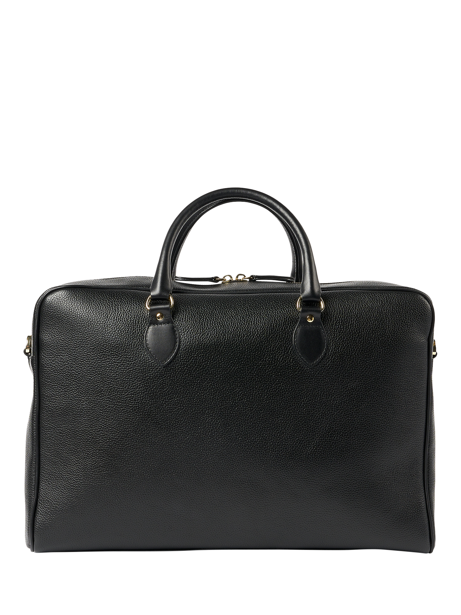 Product image 3 of 8, which shows Cambridge Satchel The Brief Leather Messenger Bag, Black