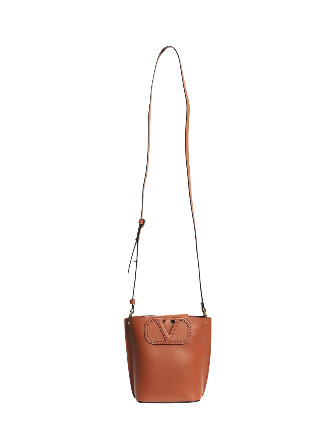 Pre-loved Valentino Leather Bucket Crossbody Bag, Brown
