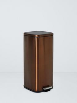 John Lewis Soft Close Pedal Bin, 30L, Bronze, Brushed Bronze
