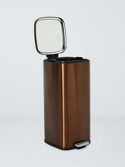 John Lewis Soft Close Pedal Bin, 30L, Bronze - view 2, Brushed Bronze