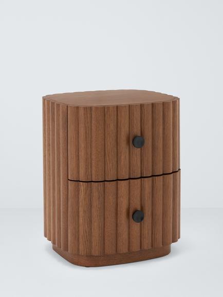 John Lewis Daisy 2 Drawer Bedside Table, Dark Wood, Dark Wood