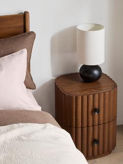 John Lewis Daisy 2 Drawer Bedside Table, Dark Wood - view 2, Dark Wood