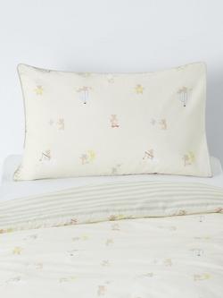 John Lewis Daydream Bear Reversible Duvet Cover & Pillowcase Set, Cotbed, Natural, Natural