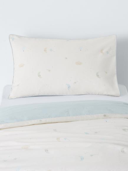John Lewis Daydream Moon Reversible Duvet Cover & Pillowcase Set, Cot, Natural, Natural