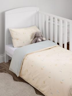 John Lewis Daydream Moon Reversible Duvet Cover & Pillowcase Set, Cot, Natural - view 2, Natural