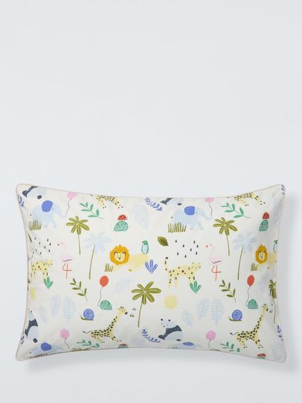 John Lewis Safari Reversible Duvet Cover & Pillowcase Set, Cot, Multi - view 2, Multi