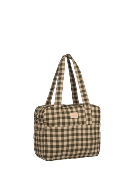 Nobodinoz Hyde Park Stroller Bag, Green Checks - view 2, Green Checks