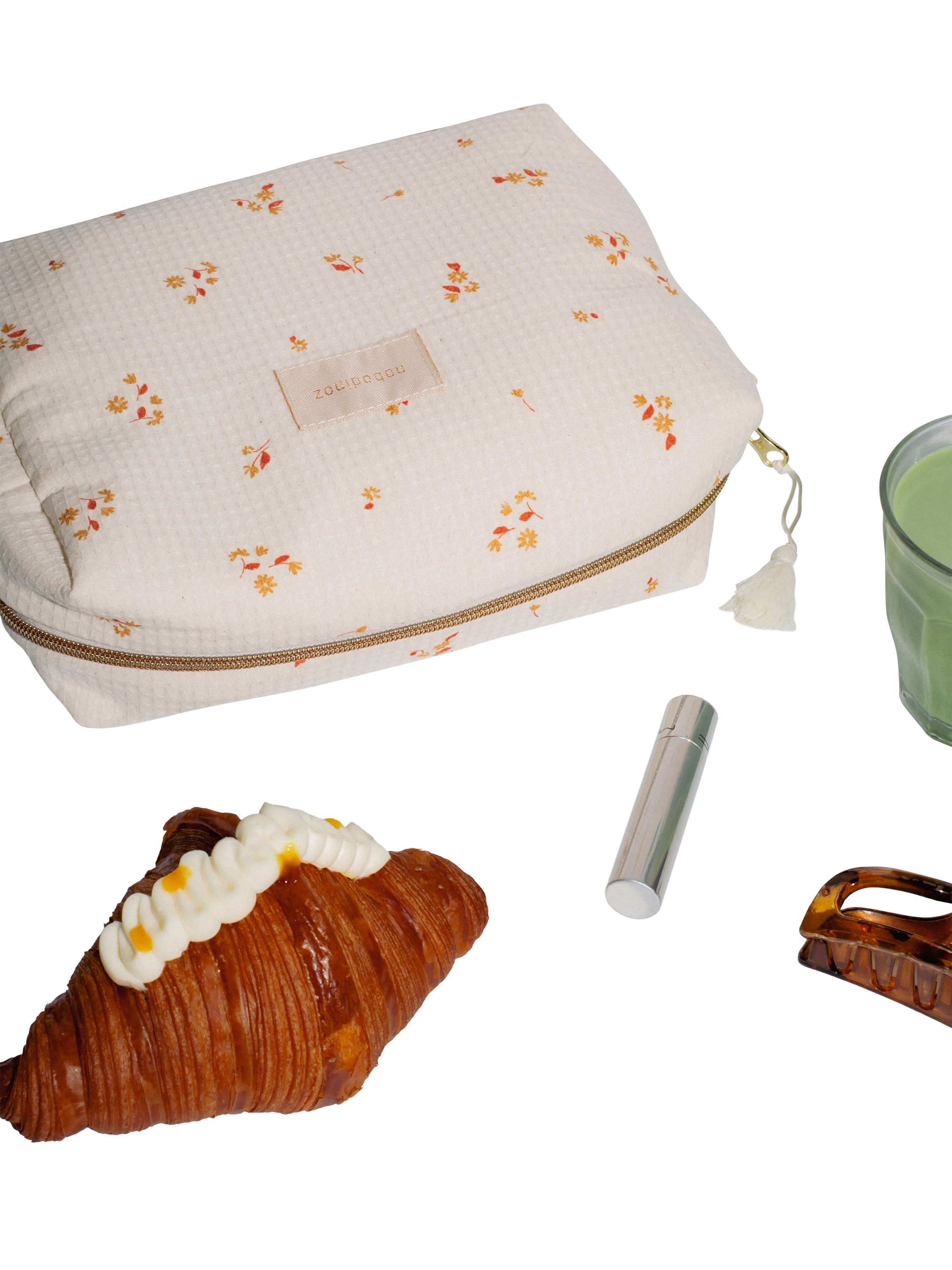 Product image 2 of 5, which shows Nobodinoz Diva Wash Bag, Yellow Lily