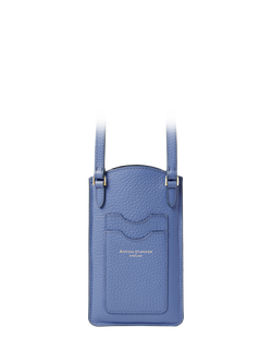 Aspinal of London Crossbody Leather Phone Case, Capri Blue - view 2, Capri Blue
