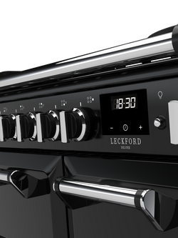 Rangemaster Leckford Deluxe 90cm Dual Fuel Range Cooker with Gas Hob - view 2, Black