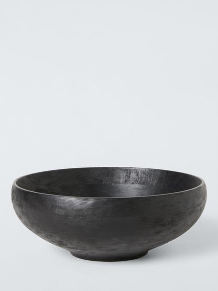 John Lewis Rustic Black Serve Bowl, 38cm, FSC-Certified (Mango Wood), Natural