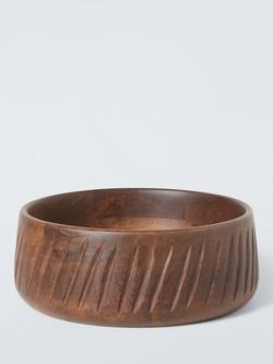 John Lewis Rustic Serve Bowl, 28cm, FSC-Certified (Mango Wood), Natural