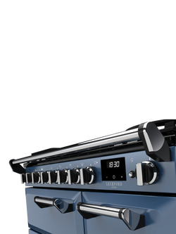 Rangemaster Leckford Deluxe 90cm Dual Fuel Range Cooker with Gas Hob - view 2, Stone Blue
