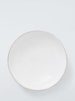 John Lewis Coastal Mango Wood Enamel Serve Bowl, 35cm, White - view 2, Natural