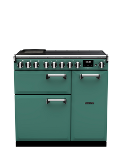Rangemaster Leckford Deluxe 90cm Electric Range Cooker with Induction Hob, Mineral Green