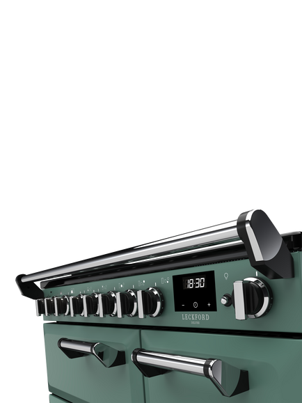 Rangemaster Leckford Deluxe 90cm Electric Range Cooker with Induction Hob - view 2, Mineral Green
