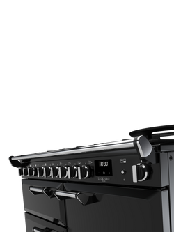 Rangemaster Leckford Deluxe 110cm Dual Fuel Range Cooker with Gas Hob - view 2, Black