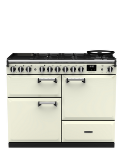 Rangemaster Leckford Deluxe 110cm Dual Fuel Range Cooker with Gas Hob, Ivory