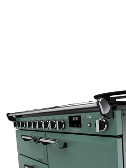 Rangemaster Leckford Deluxe 110cm Dual Fuel Range Cooker with Gas Hob - view 2, Mineral Green