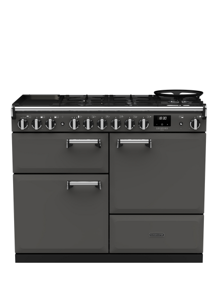 Rangemaster Leckford Deluxe 110cm Dual Fuel Range Cooker with Gas Hob, Slate