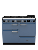 Rangemaster Leckford Deluxe 110cm Dual Fuel Range Cooker with Gas Hob, Stone Blue
