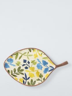 John Lewis Lisbon Foliage Mango Wood Palm Leaf Serving Board, Natural/Multi, Walnut  Leaf
