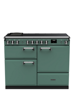 Rangemaster Leckford Deluxe LKDLO110EIPMGR/CM1 110cm Electric Range Cooker with Induction Hob, Mineral Green