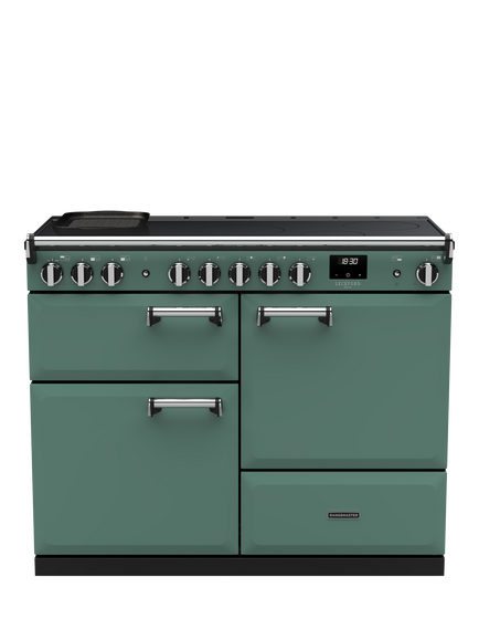 Rangemaster Leckford Deluxe LKDLO110EIPMGR/CM1 110cm Electric Range Cooker with Induction Hob, Mineral Green