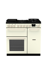 Rangemaster Longstock Deluxe 90cm Dual Fuel Range Cooker with Gas Hob, Ivory
