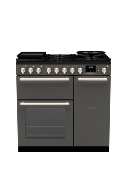 Rangemaster Longstock Deluxe 90cm Dual Fuel Range Cooker with Gas Hob, Slate