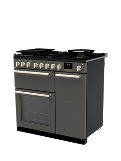 Rangemaster Longstock Deluxe 90cm Dual Fuel Range Cooker with Gas Hob - view 2, Slate