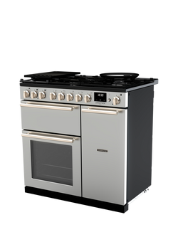 Rangemaster Longstock Deluxe 90cm Dual Fuel Range Cooker with Gas Hob - view 2, Stainless Steel