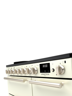Rangemaster Longstock Deluxe 90cm Electric Range Cooker with Induction Hob - view 2, Ivory