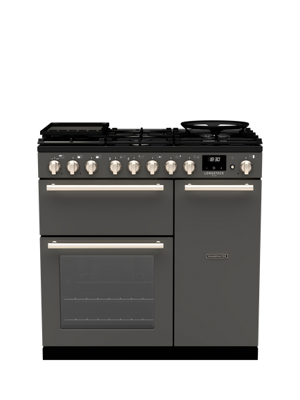 Rangemaster Longstock Deluxe 90cm Electric Range Cooker with Induction Hob, Slate