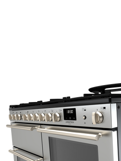 Rangemaster Longstock Deluxe 110cm Dual Fuel Range Cooker with Gas Hob - view 2, Stainless Steel