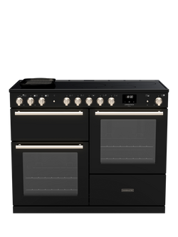 Rangemaster Longstock Deluxe 110cm Electric Range Cooker with Induction Hob, Black
