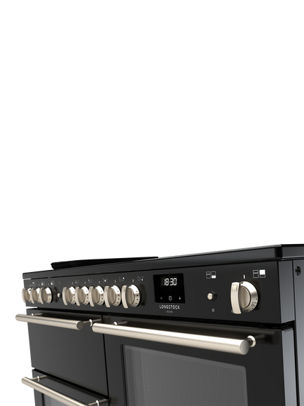 Rangemaster Longstock Deluxe 110cm Electric Range Cooker with Induction Hob - view 2, Black