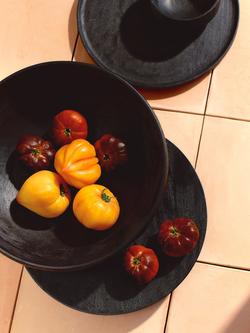 John Lewis Rustic Black Round Platter, 35cm, FSC-Certified (Mango Wood) - view 2, Black