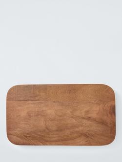 John Lewis Rustic Rectangular Footed Serve Board, 46cm, FSC-Certified (Mango Wood), Natural