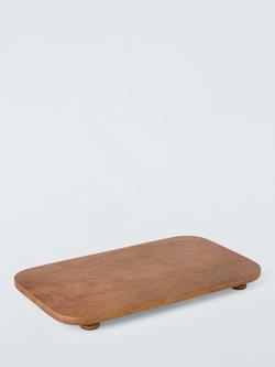 John Lewis Rustic Rectangular Footed Serve Board, 46cm, FSC-Certified (Mango Wood) - view 2, Natural