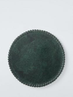 John Lewis Beaded Katni Green Marble Serving Board, 30.5cm, Emerald, Green Emerald