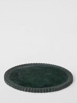 John Lewis Beaded Katni Green Marble Serving Board, 30.5cm, Emerald - view 2, Green Emerald