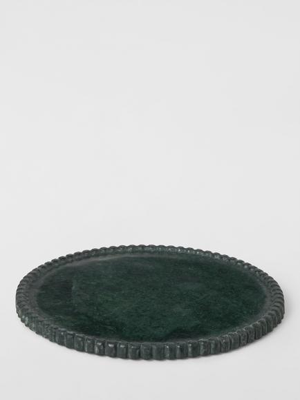 John Lewis Beaded Katni Green Marble Serving Board, 30.5cm, Emerald - view 2, Green Emerald