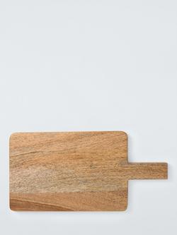 John Lewis Mango Wood Rectangular Handled Serving Board, Natural, Natural