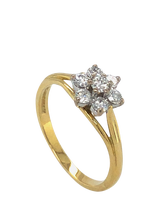 Pre-loved 18ct Yellow and White Gold Diamond Cluster Ring, Dated Circa 1997