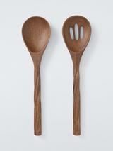 John Lewis Rustic Mango Wood Salad Servers, Natural