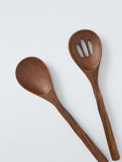 John Lewis Rustic Mango Wood Salad Servers, Natural - view 2, Natural Natural