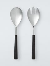 John Lewis Rustic Black Stainless Steel Salad Servers, Set of 2