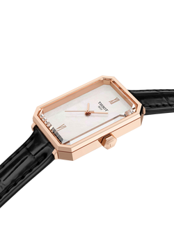 Tissot T1601103611300 Women's SRV Leather Strap Watch, Rose Gold - view 2, Rose Gold