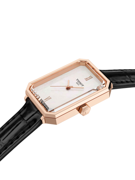 Tissot T1601103611300 Women's SRV Leather Strap Watch, Rose Gold - view 2, Rose Gold